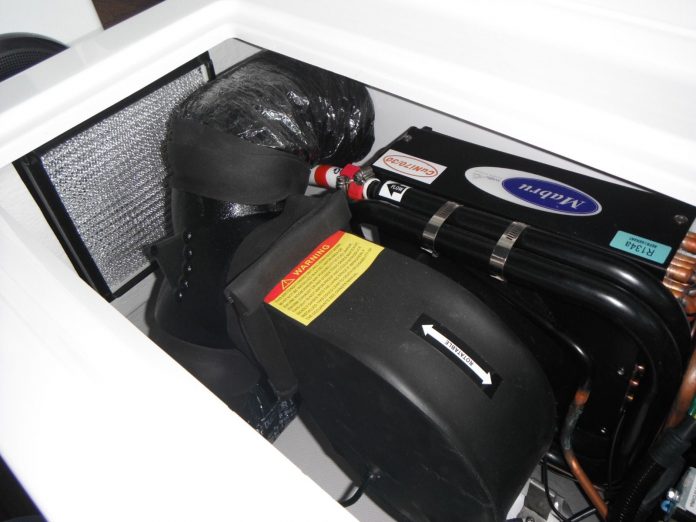 17000 BTU marine air conditioner with electronic refrigerant pressure control.